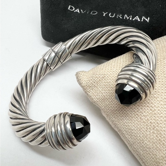 David Yurman Jewelry - David Yurman 10mm Black Onyx Hinged Cable Cuff Bracelet .925